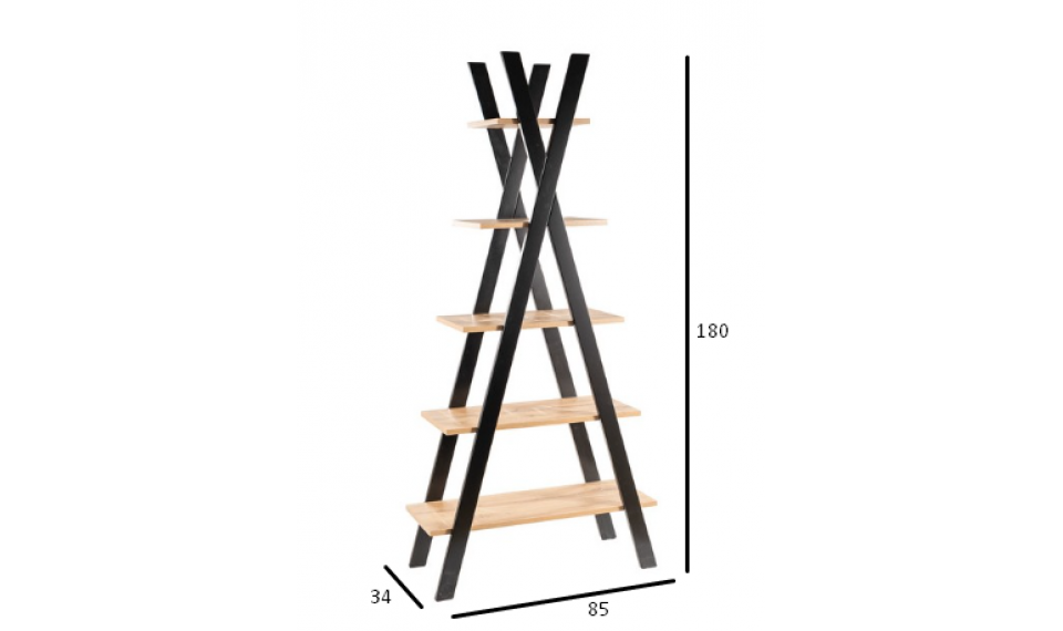 Raamaturiiul TIPI II tamm wotan/must | Riiulid | ZIPhome.ee pilt 2