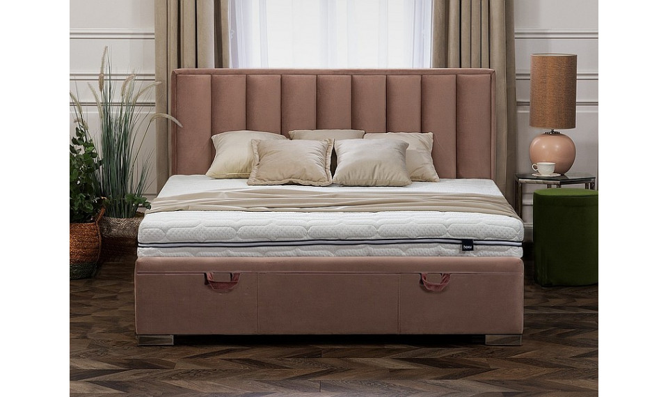 Bed MARANI II 160x200 Velvet Bluvel 52 antique pink | Beds | ZIPhome.ee image 1
