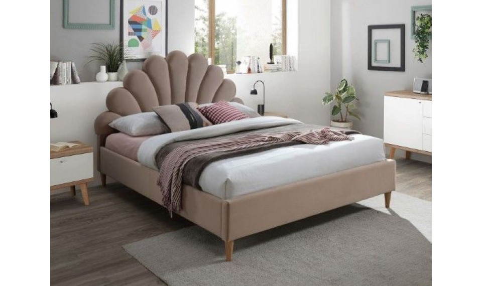 Voodi SANTANA 160x200 VELVET BLUVEL 28 beez | Voodid | ZIPhome.ee pilt 1