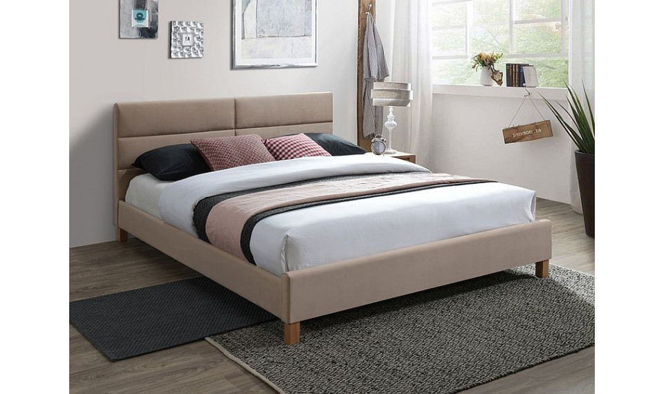 Voodi SIERRA 160x200 VELVET Bluvel 28 beez | Voodid | ZIPhome.ee pilt 1