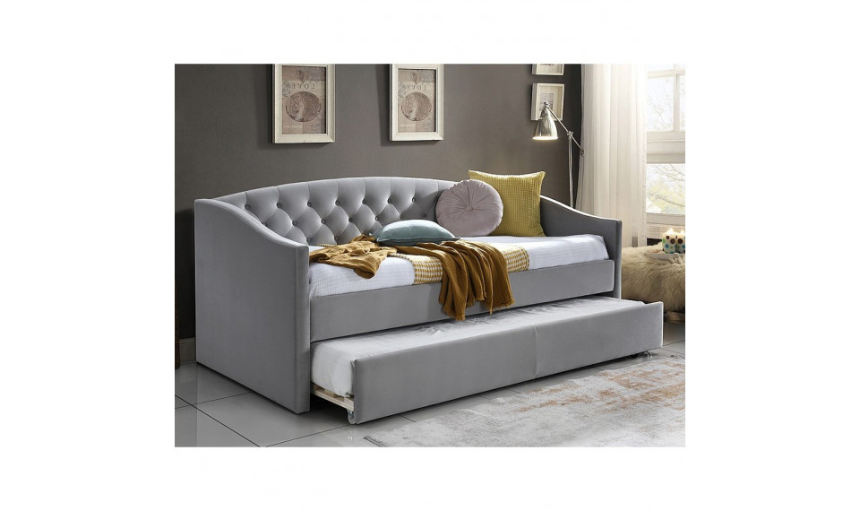 ALESSIA Bed 90x200 Velvet Bluvel 03 - light gray | Soft furniture | ZIPhome.ee kuva 1