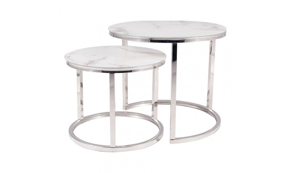 ATLANTA B II coffee table set white/chrome | Сoffee tables | ZIPhome.ee image 1