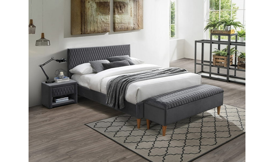 Voodi AZURRO 160x200 VELVET BLUVEL 14 hall | Voodid | ZIPhome.ee pilt 1