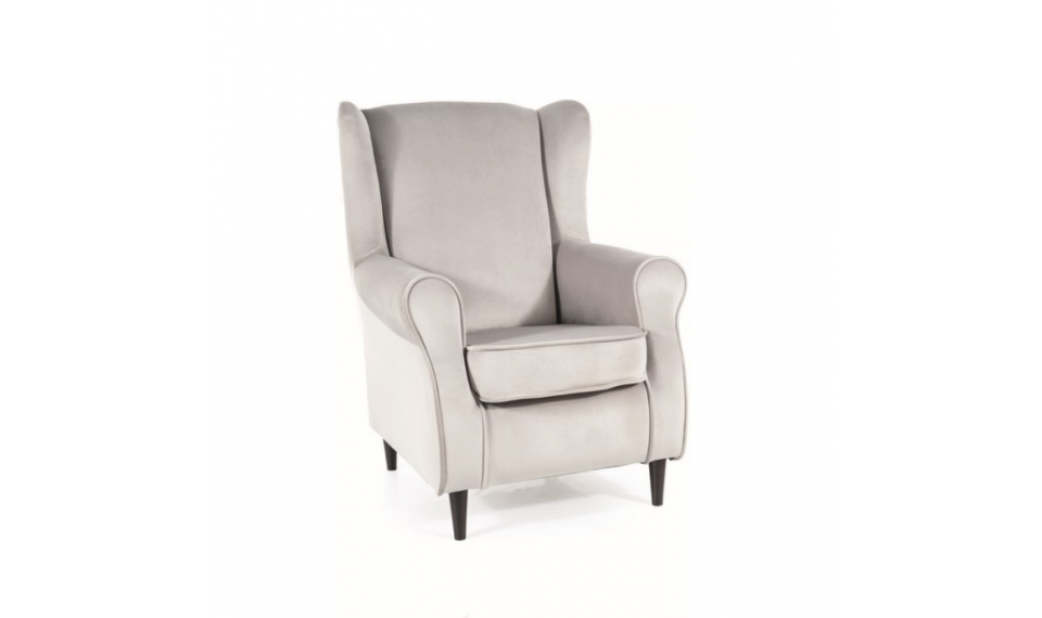 Armchair BARON VELVET BLUVEL 03 light gray/wenge | Soft furniture | ZIPhome.ee kuva 1