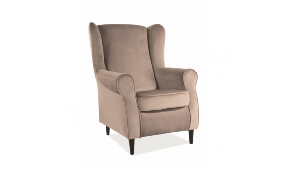 Armchair BARON VELVET BLUVEL 40 beige/wenge | Soft furniture | ZIPhome.ee kuva 1
