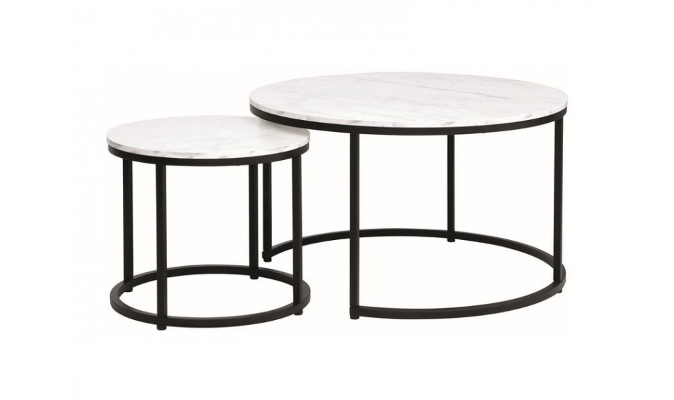 DION Coffee table set, white marble / black mat | Сoffee tables | ZIPhome.ee image 1