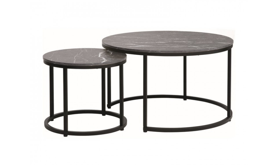 DION Coffee table set, black marble / black mat | Сoffee tables | ZIPhome.ee image 1