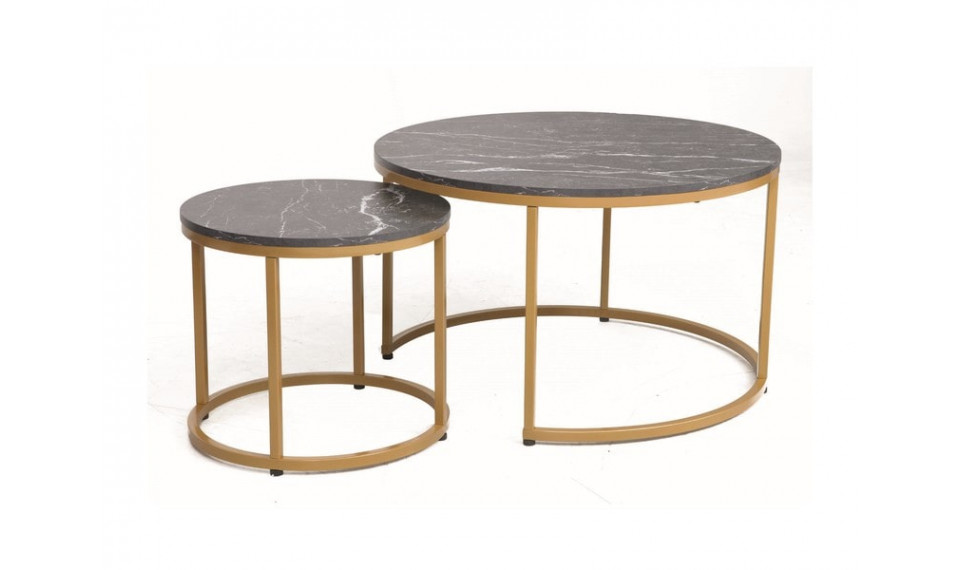 DION Coffee table set, black marble / golden | Сoffee tables | ZIPhome.ee image 1