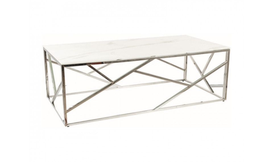 ESCADA A II Coffee table, white marble/silver | Сoffee tables | ZIPhome.ee image 1