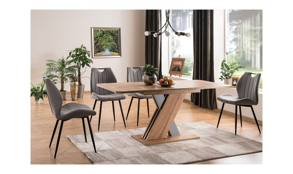 EXCEL Extendable 140-180 Dining table, wotan oak / silver | Tables | ZIPhome.ee image 3