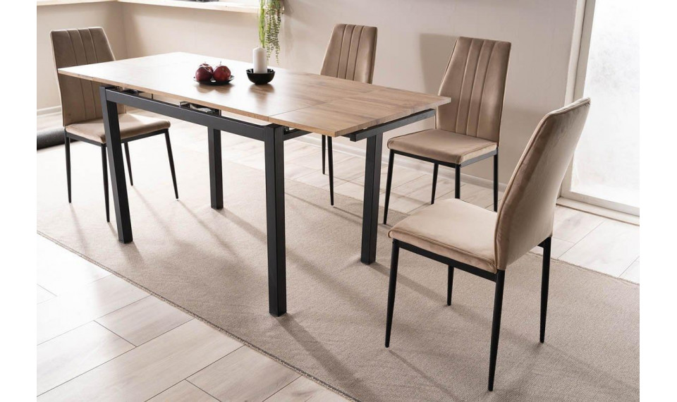 GD-017 Extendable Dining table, artisan oak / black matt | Tables | ZIPhome.ee image 4