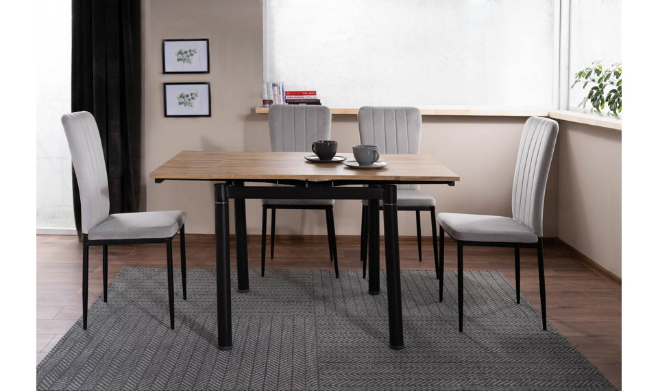 GD-082 Extendable Dining table, artisan oak / black matt | Tables | ZIPhome.ee image 4