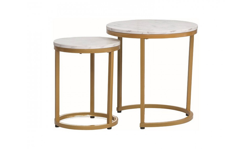 HOLA Coffee table set, white marble / golden | Сoffee tables | ZIPhome.ee image 1