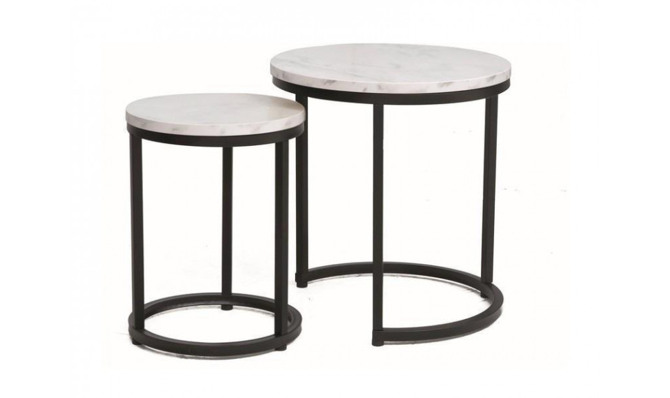 HOLA Coffee table set, white marble / black mat | Сoffee tables | ZIPhome.ee image 1
