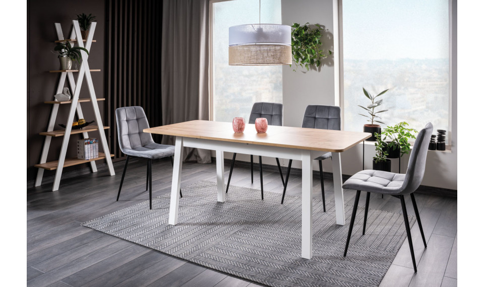 IKAR Extendable 124-168 Dining table, artisan oak / white mat | Tables | ZIPhome.ee image 1