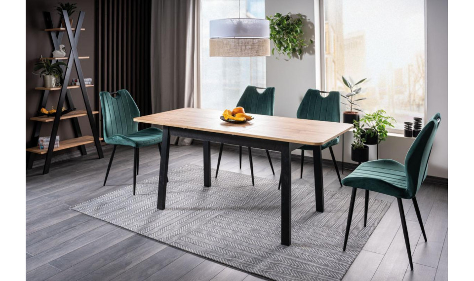 IKAR Extendable 124-168 Dining table, artisan oak / black mat | Tables | ZIPhome.ee image 1
