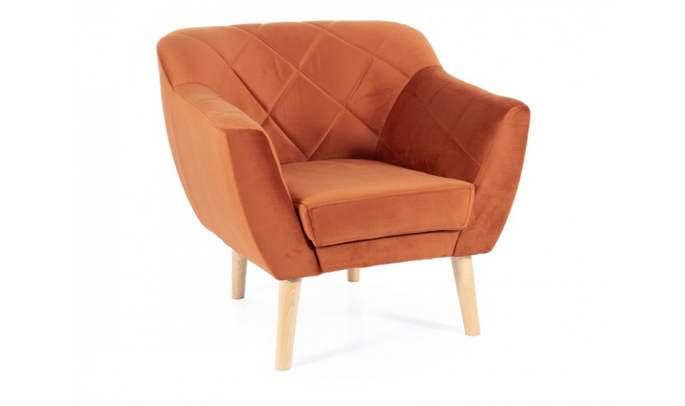 Armchair KARO 1 VELVET BLUVEL 4215 cinnamon/beech | 100% Quality Armchair KARO 1 VELVET BLUVEL 4215 cinnamon/beech | Armchairs | ZIPhome.ee image 1