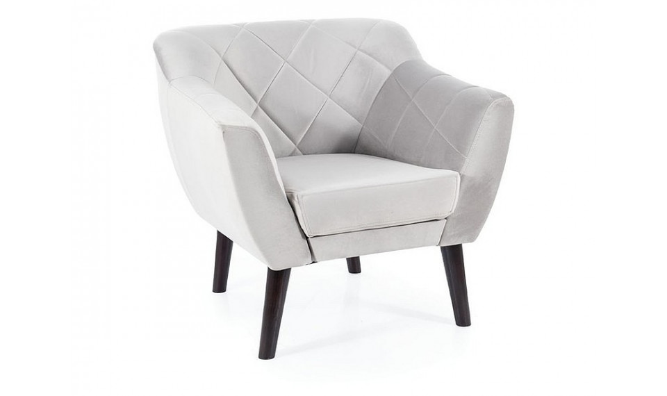 Armchair KARO 1 VELVET BLUVEL 03 light gray/wenge | 100% Quality Armchair KARO 1 VELVET BLUVEL 03 light gray/wenge | Armchairs | ZIPhome.ee image 1