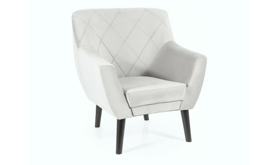 Armchair KIER 1 VELVET BLUVEL 03 light gray/wenge | 100% Quality Armchair KIER 1 VELVET BLUVEL 03 light gray/wenge | Armchairs | ZIPhome.ee image 1
