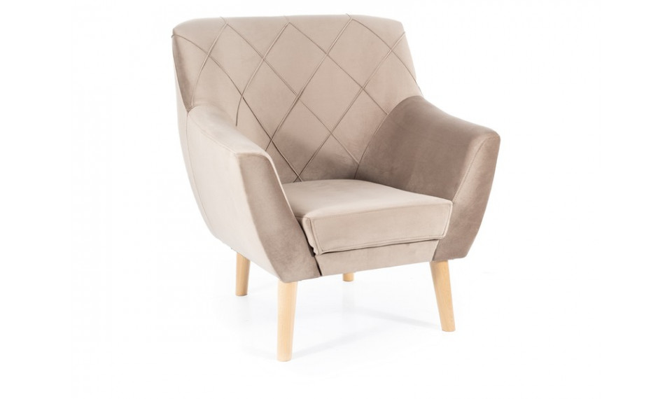 Armchair KIER 1 VELVET BLUVEL 40 dark beige/beech | 100% Quality Armchair KIER 1 VELVET BLUVEL 40 dark beige/beech | Armchairs | ZIPhome.ee image 1