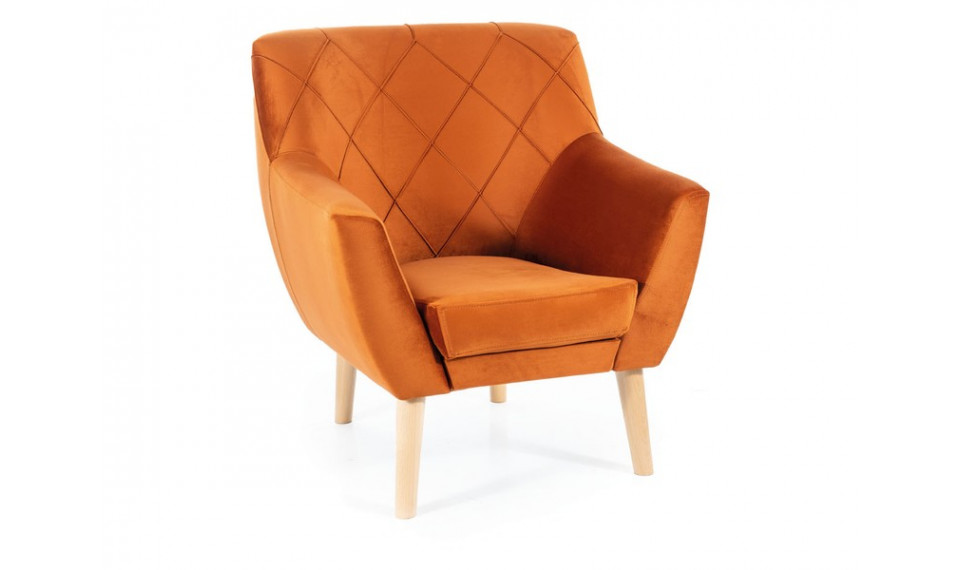 Armchair KIER 1 VELVET BLUVEL 4215 cinnamon/beech | 100% Quality Armchair KIER 1 VELVET BLUVEL 4215 cinnamon/beech | Armchairs | ZIPhome.ee image 1