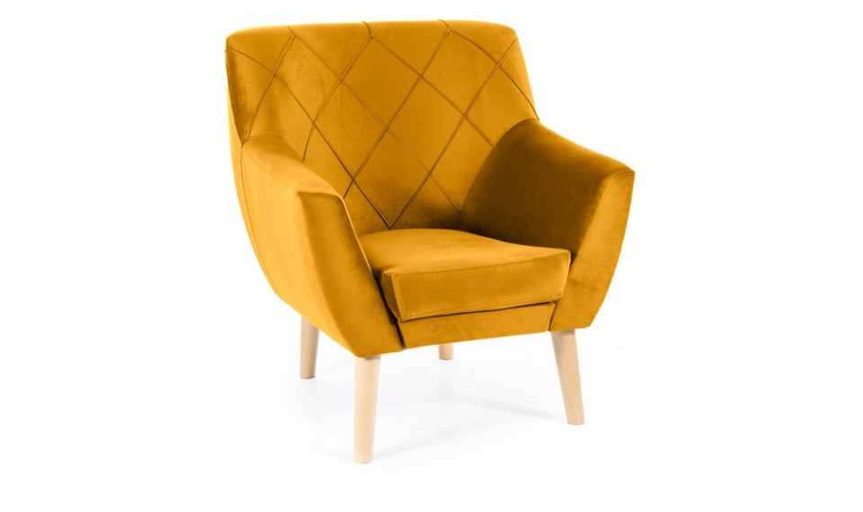 Armchair KIER 1 VELVET BLUVEL 68 curry/beech | 100% Quality Armchair KIER 1 VELVET BLUVEL 68 curry/beech | Armchairs | ZIPhome.ee image 1