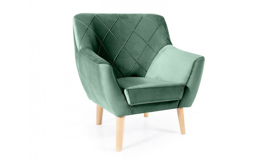 Armchair KIER 1 VELVET BLUVEL 78 green/beech | 100% Quality Armchair KIER 1 VELVET BLUVEL 78 green/beech | Armchairs | ZIPhome.ee image 1