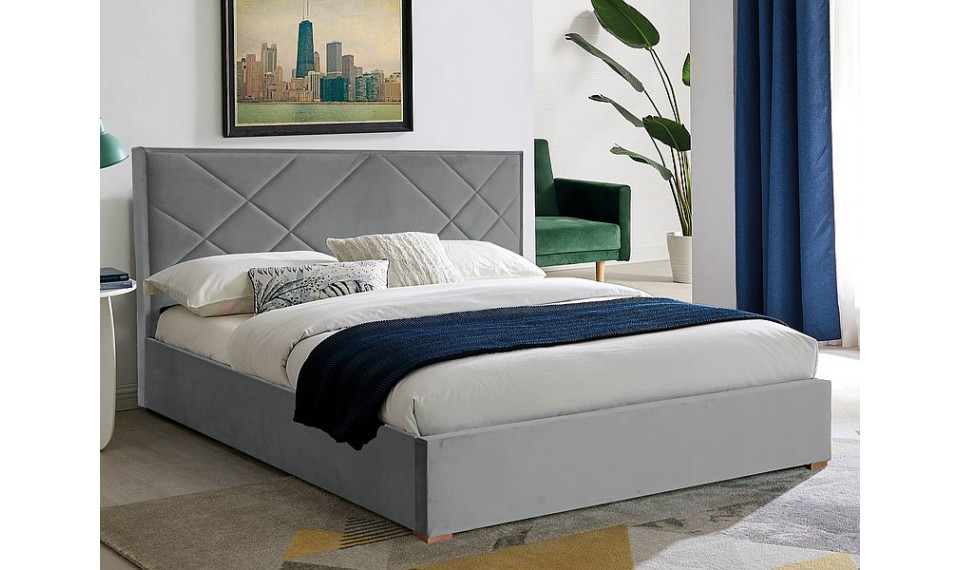 MAGIA II Voodi 140x200 VELVET Bluvel 03 helehall | Voodid | ZIPhome.ee pilt 1