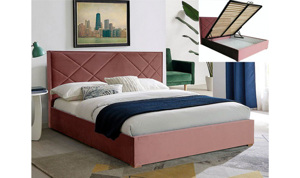 MAGIA II Voodi 160x200 VELVET Bluvel 52 antiik roosa | Voodid | ZIPhome.ee изображение 2