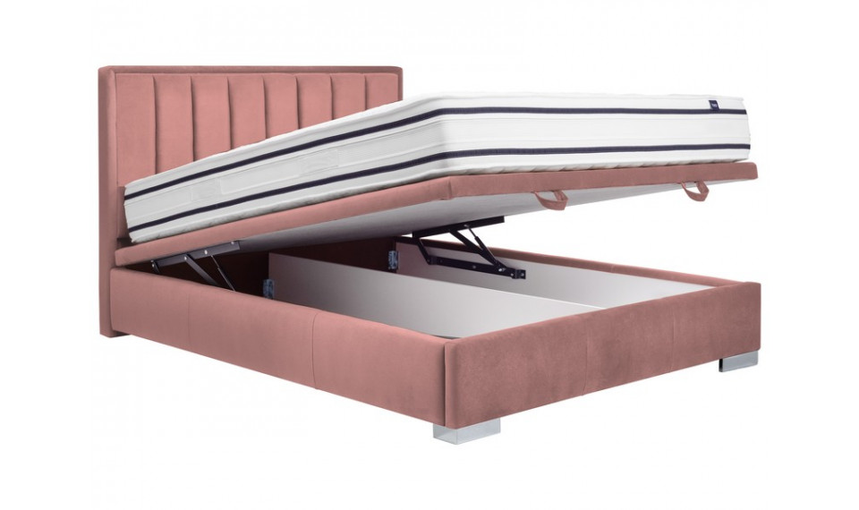 Bed MARANI II 140x200 Velvet Bluvel 52 antique pink | Beds | ZIPhome.ee image 2