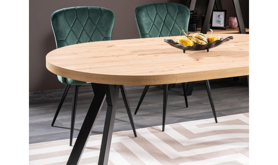 MEDAN Extendable 100-168 dining table, artisan oak / black mat | Tables | ZIPhome.ee image 3