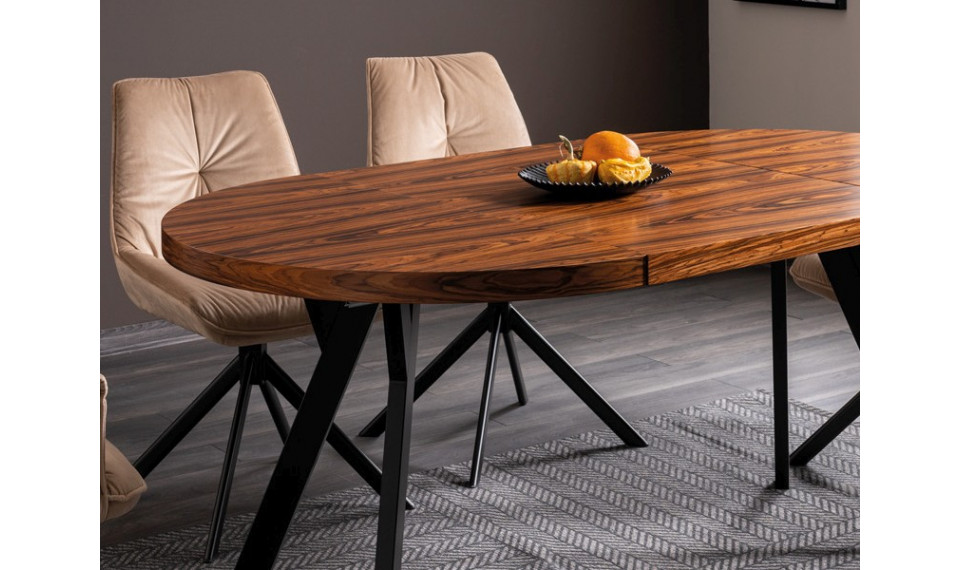 MEDAN Extendable 100-168 dining table, rosewood / black | Tables | ZIPhome.ee image 3