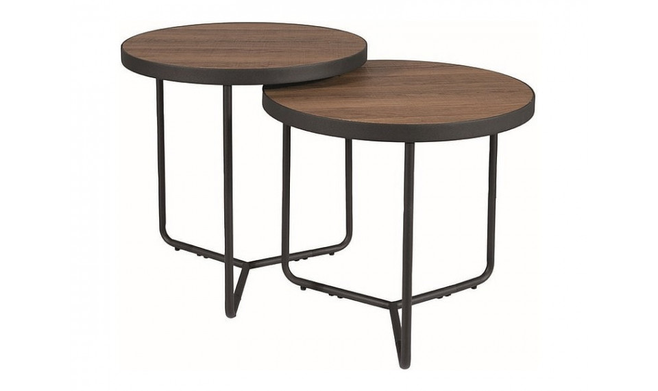 PENELOPE Coffee table set, walnut / black | Сoffee tables | ZIPhome.ee image 1