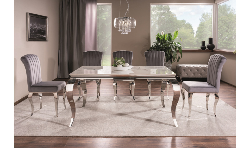 PRINCE 180x90 söögilaud, keraamiline, calacatta / kroom | Lauad | ZIPhome.ee изображение 1