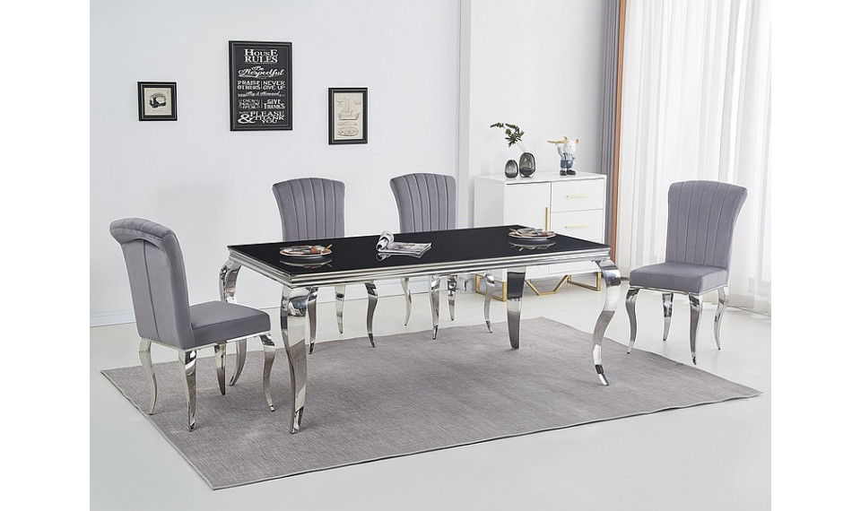 PRINCE 180x90 söögilaud, must / kroom | Lauad | ZIPhome.ee pilt 1