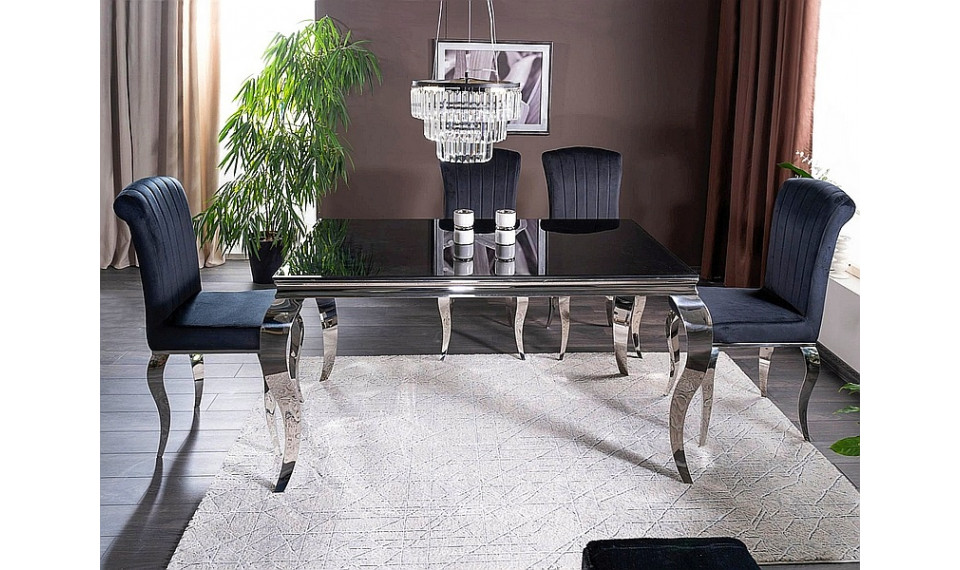 PRINCE 180x90 söögilaud, must / kroom | Lauad | ZIPhome.ee pilt 3