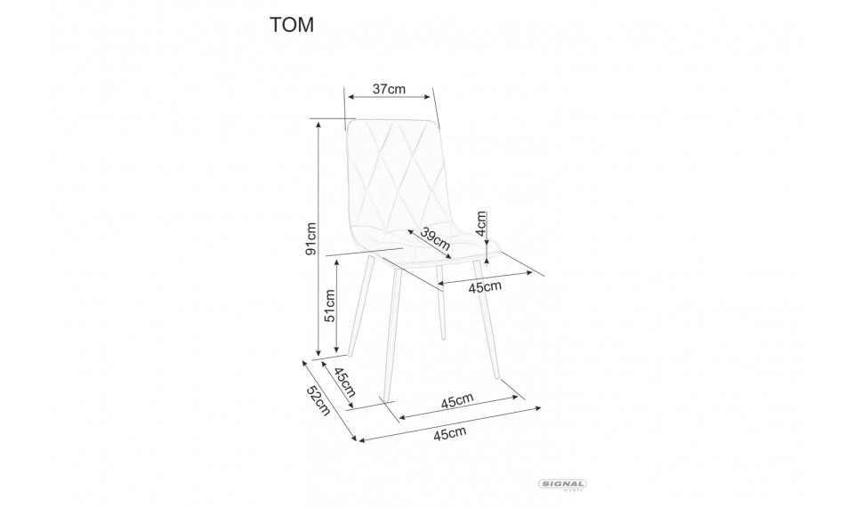 TOM Tool VELVET Bluvel 19 must | Toolid ja tugitoolid | ZIPhome.ee pilt 2