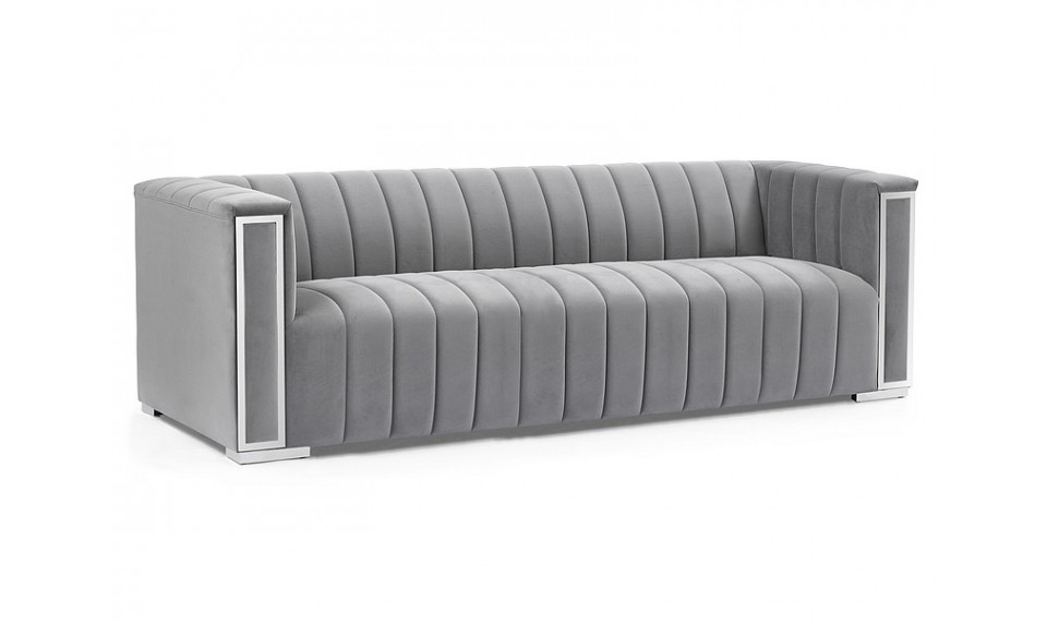 VOGUE 3 Диван VELVET Tap.203 серый/серебро | Мягкая мебель | ZIPhome.ee изображение 1