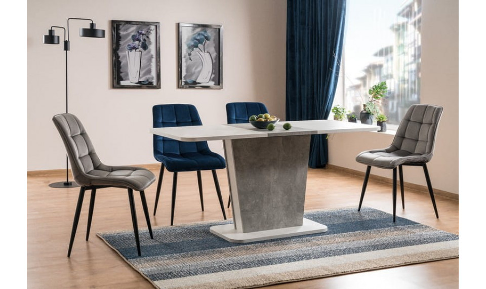 CALIPSO 110-145 Extendable Dining table Cement/White | Pöydät | ZIPhome.ee kuva 2