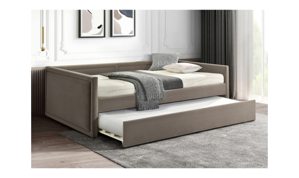 Elmo Velvet voodi 120x200 tumebeež | Voodid | ZIPhome.ee kuva 1