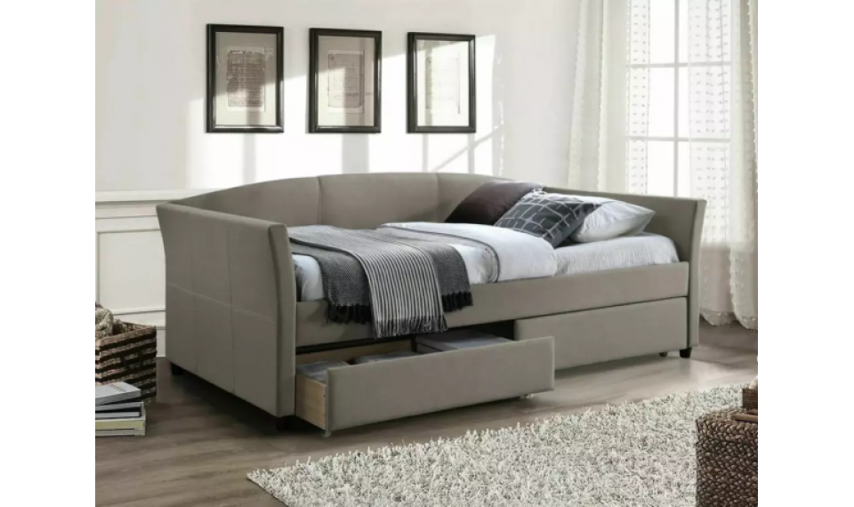 Lanta Velvet voodi 90x200 tumebeež | Voodid | ZIPhome.ee pilt 1