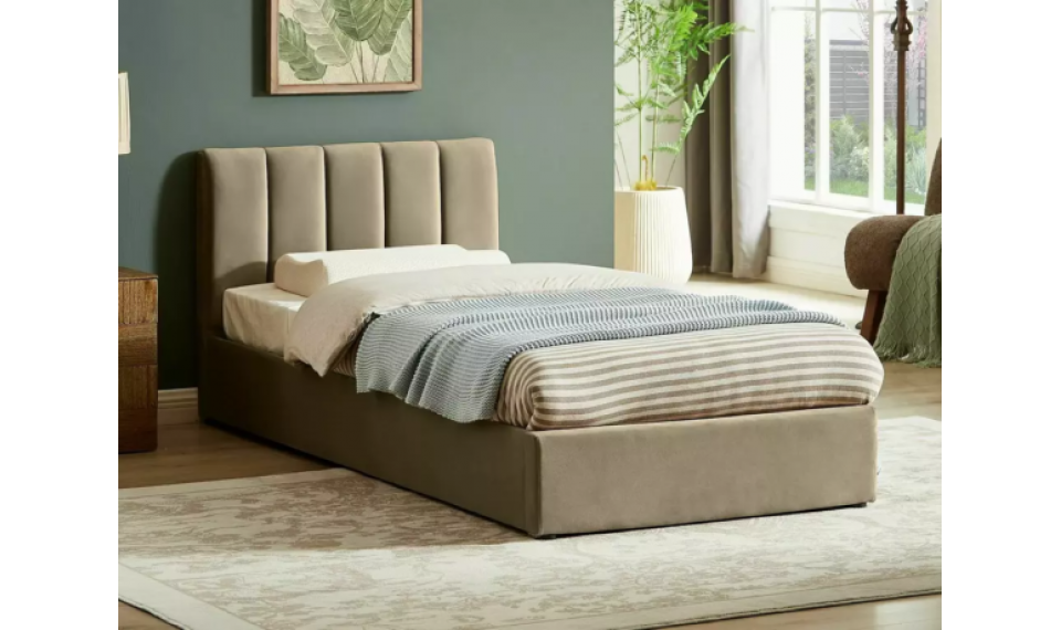 Montreal Velvet voodi 90x200 beež | Voodid | ZIPhome.ee kuva 1