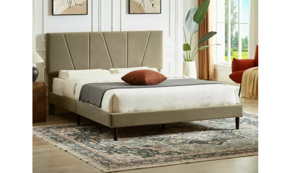 Savana Velvet bed 160x200 beige | Beds | ZIPhome.ee image 1