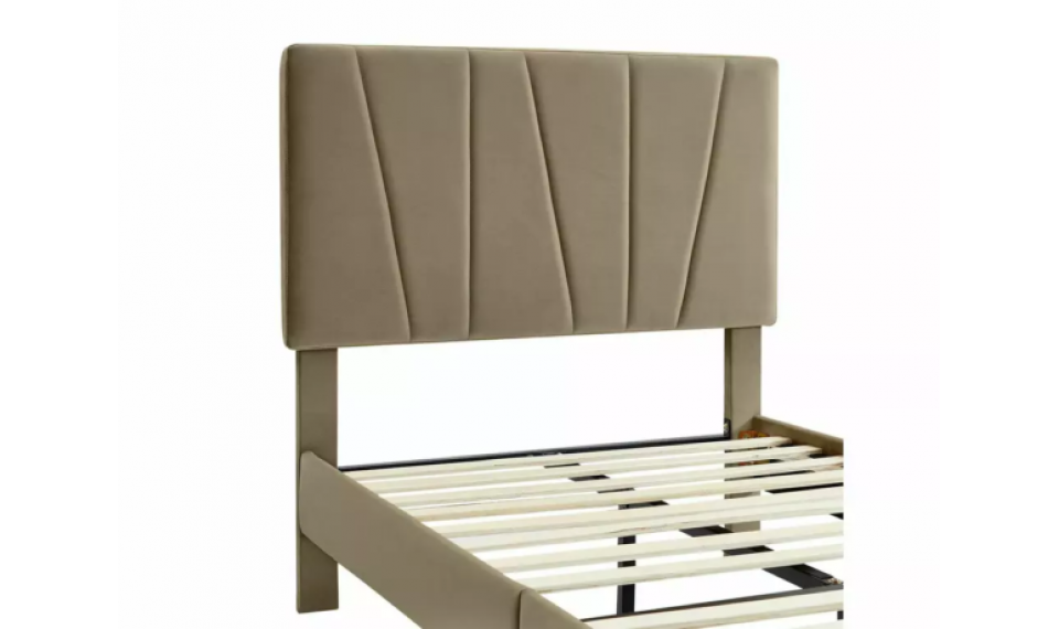 Savana Velvet bed 90x200 beige | Beds | ZIPhome.ee image 2