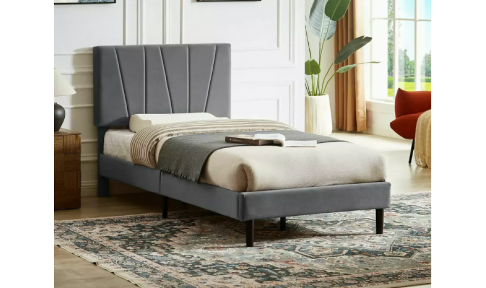 Savana Velvet voodi 90x200 hall | Voodid | ZIPhome.ee pilt 1