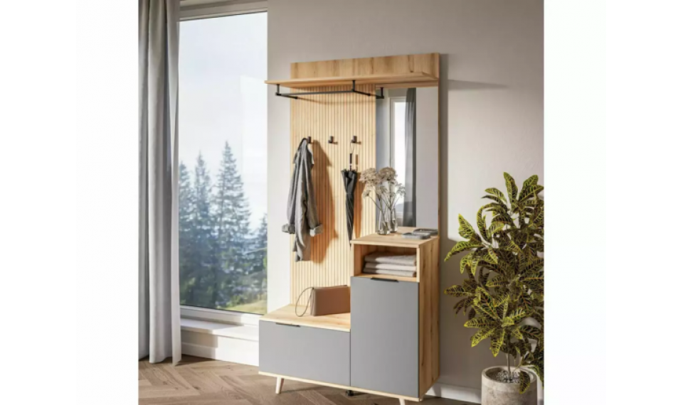 Hallway Set P-013 oak/graphite | Lobby | ZIPhome.ee image 2