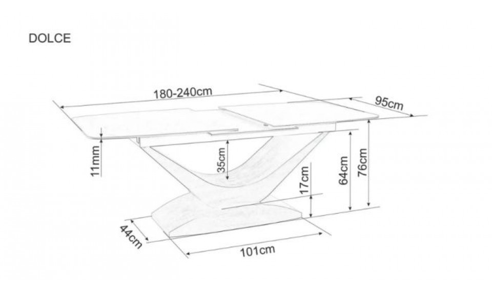 Pikendatav söögilaud DOLCE ceramic valge statuario venato/tamm 180-240x95 cm | Lauad | ZIPhome.ee изображение 5