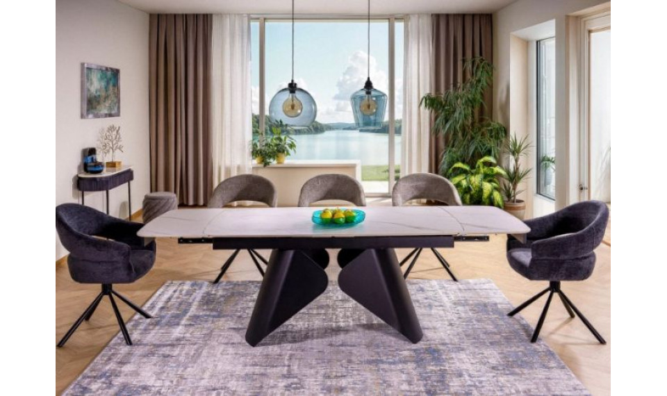 Pikendatav söögilaud ARMANDO 160-240x90 cm valge/must | Lauad | ZIPhome.ee изображение 5