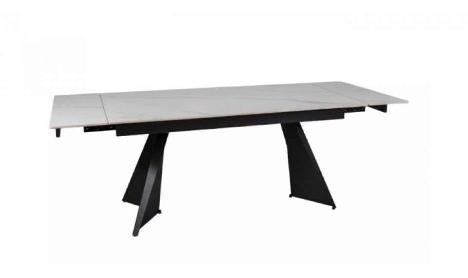 Pikendatav söögilaud LACONI 160-220x90 cm valge marmor/must | Lauad | ZIPhome.ee pilt 1