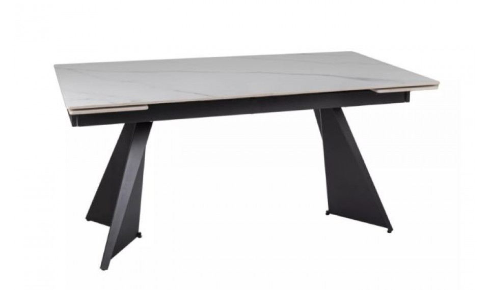 Pikendatav söögilaud LACONI 160-220x90 cm valge marmor/must | Lauad | ZIPhome.ee pilt 2